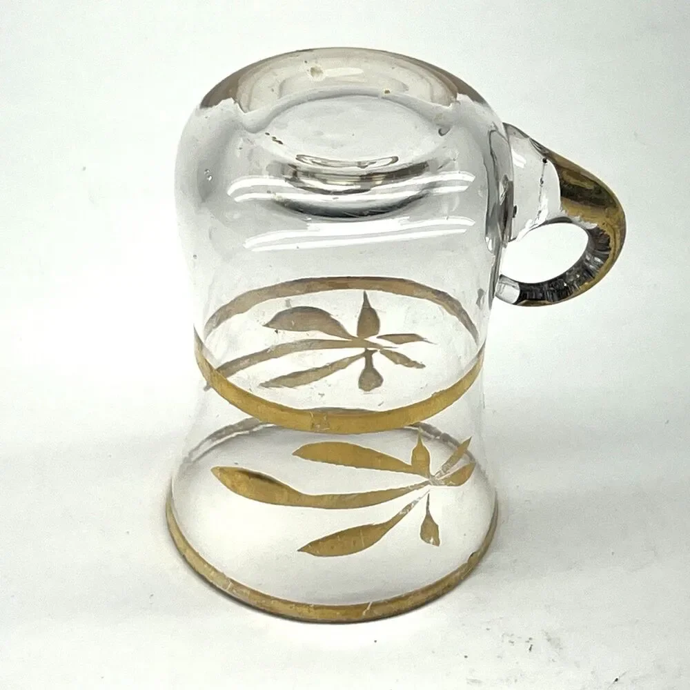 Vintage MCM Espresso/Coffee/ Shot Glass - Gold Etching Accents